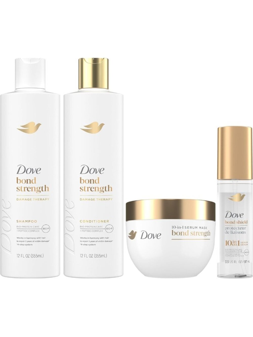 Hair Repair Treatment Set: Shampoo, Conditioner, 10-in-1 Serum & Peptide Mask